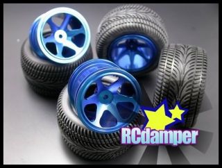 Aluminum F R Rim Wheel w Tire Tyre 4B Team Losi Mini T
