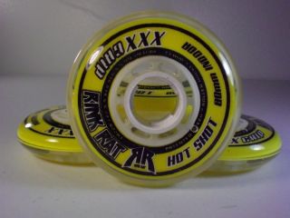 of 8Rink Rat Hot Shot Inline Hockey Wheels XXXGrip Indoors 80MM Yellow