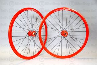 Weinmann Deep V DP18 Track Wheels Orange Fixed Gear
