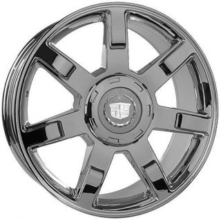 22 Wheels Rims for Cadillac Escalade Set All Chrome Finish with Caps