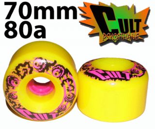  Classics Skateboard Longboard Wheels 80a 70mm Yellow Slide freeride