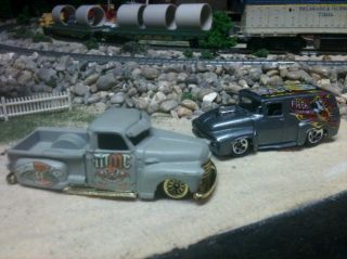 of 2 Hotwheels Lowrider & Hotrod 1:87 scale 1:64 scale HO Scale Trains