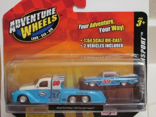 Maisto Adventure Wheels Missile Tow Flatbed 1959 Chevrolet Impala Blue