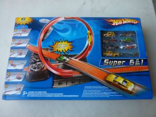Hot Wheels 6 in 1 Super Track Set Builds 6 Different Tracks 8 New Cars