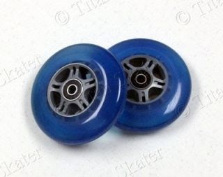 100mm Blue Scooter Wheels with Bearings Razor Pro Compatible New