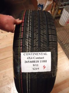 Continental 4x4 Contact 265 60R18 110H Brand New Truck SUV Tire