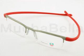 Eyeglass Frames TH 3303 005 Red Titanium Half Rim Unisex New