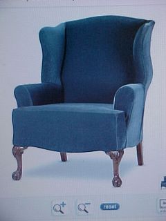 Wing Chair Slipcover Federal Blue JC Penney