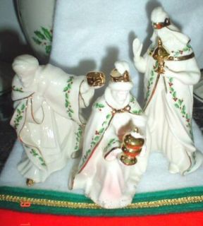 This seven piece nativity set includes the Holy Family, three kings