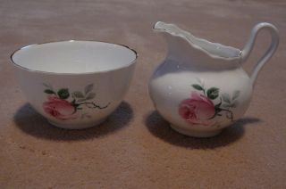 Regency English Bone China Floral Cream and Sugar Bowl Petite Set