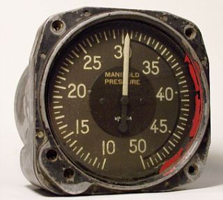 Kollsman Square D Manifold Pressure Aircraft Instrument