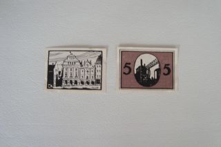349) Notgeld Waldenburg in Schlesien 2x 5 Pfennig 1920