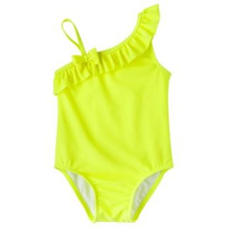 Circo Infant Toddler Girls Ruffle 1 Piece Swimsuit   Yellow 5T