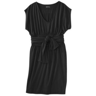 Merona Womens Shirred Dress w/Tie Back   Black   XS