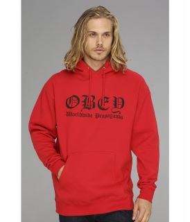 Obey Old English Pullover Hood Sweatshirt Mens Long Sleeve Pullover (Red)