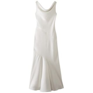 TEVOLIO Womens Soft Satin Cowl Neck Bridal Gown   Porcelain White   14