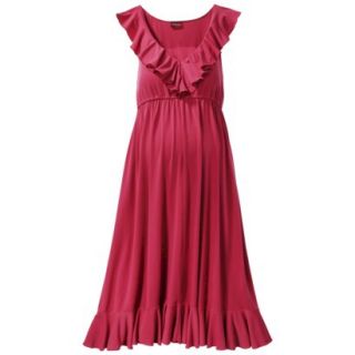 Merona Maternity Sleeveless Ruffle Trim Dress   Red M
