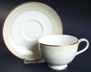 Royal Doulton Gardenia Footed Cup & Saucer Set, Fine China Dinnerware   Classic,