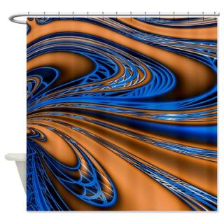  Blue and Gold Swirls Shower Curtain  Use code FREECART at Checkout