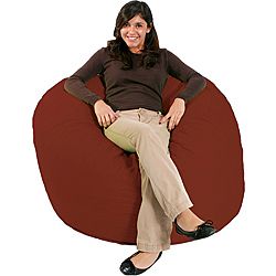 Fufsack Double stitched Cinnabar Red Microfiber Bean Bag Chair (Cinnabar redMaterials: Polyester microsuede, foamWeight: 30 poundsDiameter: 42 inchesFill: Durable foamClosure: Double YKK zipper is added for durability and then sealed shut for safetyCover: