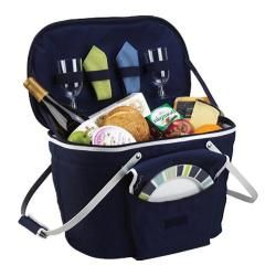 Picnic At Ascot Collapsible Insulated Picnic Basket For Two Navy