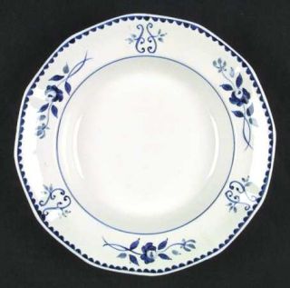 Adams China Gloucester Rim Soup Bowl, Fine China Dinnerware   Blue Floral,Plain