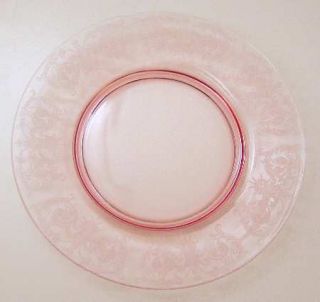 Central Glass Works Balda Pink (Plain) Luncheon Plate   Stem #1428, Etch #410, P