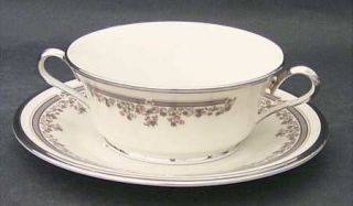 Lenox China Lace Point Footed Cream Soup & Dessert Plate/Saucer Set, Fine China