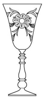 Reizart Majorie Water Goblet   Stem 854, Gray Cut  Floral Design