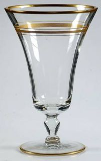West Virginia Glass Specialty Regent Iced Tea   Gold Trim&Bands, Flared Bowl, Bu