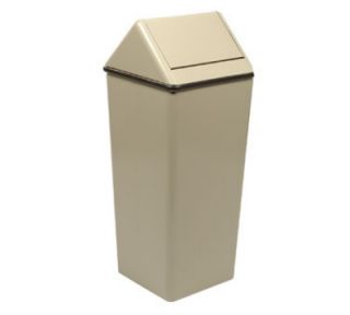 Witt Industries 13 Gallon Indoor Trash Can w/ Square Hamper & Swing Top, Almond