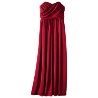 TEVOLIO Womens Satin Strapless Maxi Dress   Stoplight Red   4