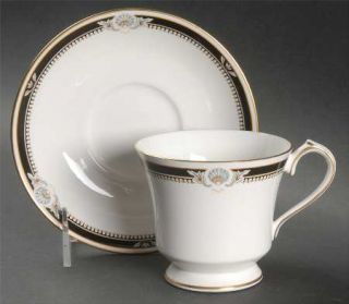 John Aynsley South Pacific Black Footed Cup & Saucer Set, Fine China Dinnerware