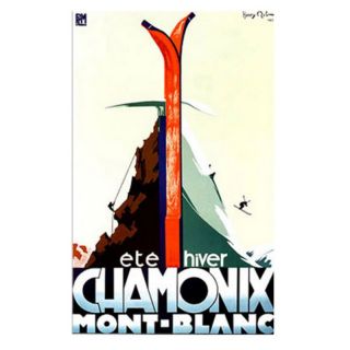 Trademark Global Inc Chamonix Mont Blanc Vintage Canvas Wall Art   18W x 24H in.