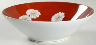 Noritake N14 8 Round Vegetable Bowl, Fine China Dinnerware   All Red With White