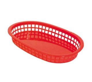 Update International Oval Fast Food Basket   10 1/2x7x1 1/2 Plastic, Red