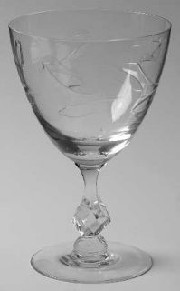 Tiffin Franciscan Skylark Water Goblet   Stem #17621, Cut