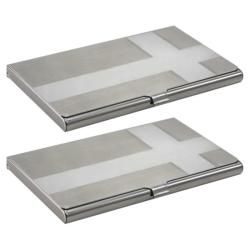Cross Brushed silver Business Card Holder Case (pack Of Two) (Cross silverWarning: California residents only, please note per Proposition 65 that this product may contains chemicals known to the State of California to cause cancer and birth defects or oth