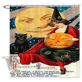 CafePress Vintage Halloween Witch Moon Cat Shower Curtain Free Shipping! Use code FREECART at Checkout!