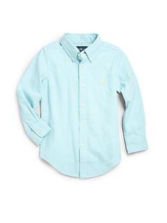 Ralph Lauren Toddlers & Little Boys Custom Fit Gingham Lined Shirt   Blue