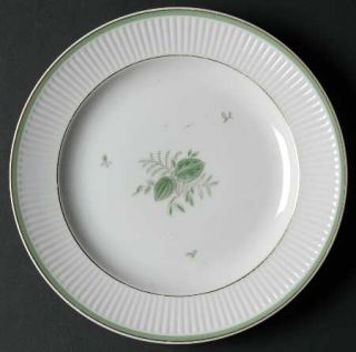 Royal Copenhagen Green Melodi Salad Plate, Fine China Dinnerware   Green Band An