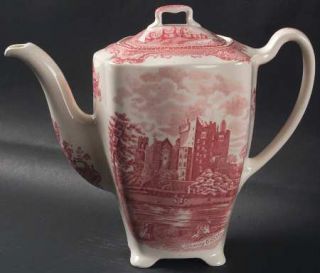 Johnson Brothers Old Britain Castles Pink (Crown Stamp) Coffee Pot & Lid, Fine C