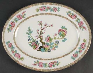 John Maddock Indian Tree (Smooth, Gold Tr) 14 Oval Serving Platter, Fine China