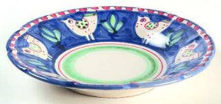 Vietri (Italy) Campagna Chicken (Blue, Red Dots) 9 Soup/Pasta Bowl, Fine China