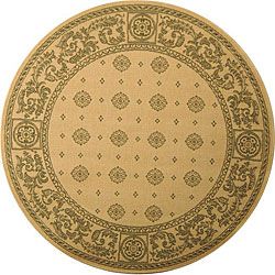 Indoor/ Outdoor Beaches Natural/ Olive Rug (53 Round) (IvoryPattern: GeometricMeasures 0.25 inch thickTip: We recommend the use of a non skid pad to keep the rug in place on smooth surfaces.All rug sizes are approximate. Due to the difference of monitor c