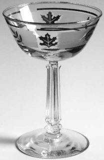 Libbey   Rock Sharpe Silver Leaf Champagne/Tall Sherbet   Stem 3002  Z3361