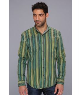 Calvin Klein Jeans Cryonic Stripe Body 3426A MP146 Shirt Mens Long Sleeve Button Up (Green)