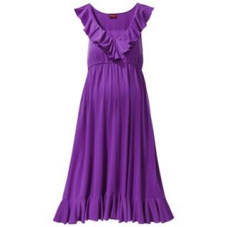 Merona Maternity Sleeveless Ruffle Trim Dress   Purple XS