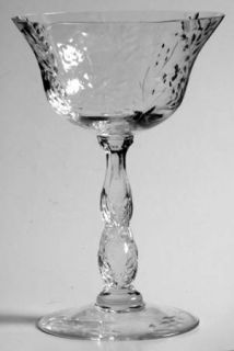Cambridge Petite (Cut #988) Champagne/Tall Sherbet   Stem #3600, Cut #988