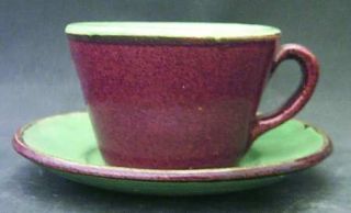 Carbone Country Fare (Ribbed Back/Unglazed Ring) Oversized Cup & Saucer Set, Fin
